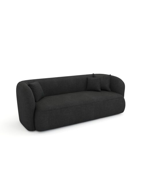 EMY 3-Sitzer-Sofa aus anthrazitgrauem Webstoff - 205x88x77