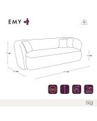 EMY 3-Sitzer-Sofa aus anthrazitgrauem Webstoff - 205x88x77