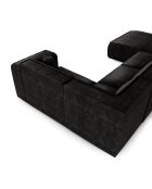 XXL-Panoramasofa mit 2 dekorativen Kissen RUBEN Velours Dark Anthracite - 391x173x78