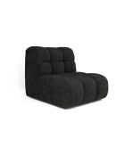 Fauteuil pivotant NELLY Velours chenillé Gris anthracite - 81x98x77
