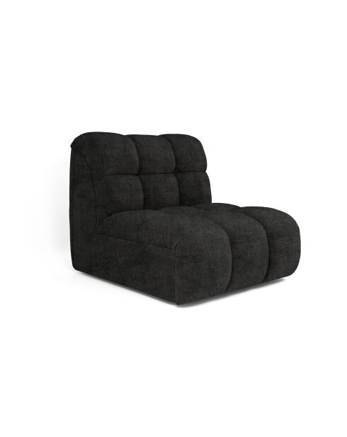 Fauteuil pivotant NELLY Velours chenillé Gris anthracite - 81x98x77