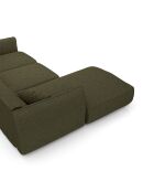 Sofá de esquina izquierda LIAM Tela Boucle verde oliva - 272x90x74