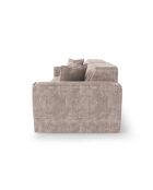 Canapé 3 places avec 2 coussins décoratifs RUBEN Velours Taupe - 232x95x78