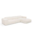 Canapé d'angle droit NOVA Tissu Bouclette Crème - 280x165x73