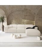 Canapé d'angle droit NOVA Tissu Bouclette Crème - 280x165x73