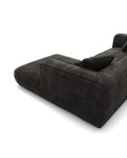 Canapé angle droit 255cm ROMY Velours tramé Noir - 255x160x70