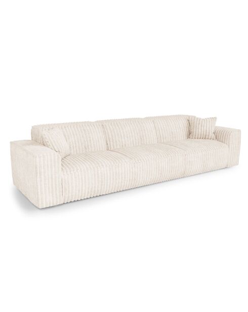 5-zitsbank met 2 sierkussens RUBEN XXL Cream Corduroy - 323x95x78
