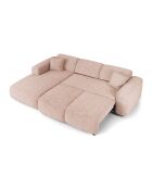 Divano angolare sinistro convertibile LIVA in velluto testurizzato rosa vintage - 283x180x73