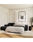 Linkes Ecksofa, umwandelbare Express-Matratze, 140 cm, RUBY-Matratze, dunkler anthrazitfarbener Samt — 320x165x80