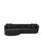 EMY linkes Ecksofa aus anthrazitgrauem Webstoff - 300x155x77
