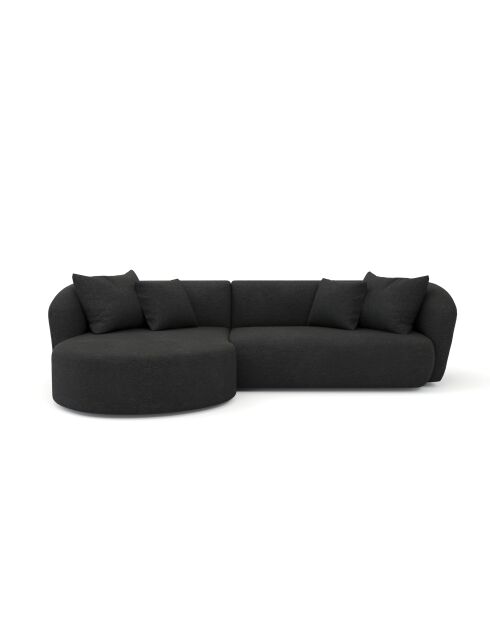 EMY linkes Ecksofa aus anthrazitgrauem Webstoff - 300x155x77