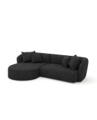 EMY linkes Ecksofa aus anthrazitgrauem Webstoff - 300x155x77
