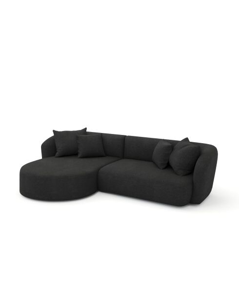 EMY linkes Ecksofa aus anthrazitgrauem Webstoff - 300x155x77