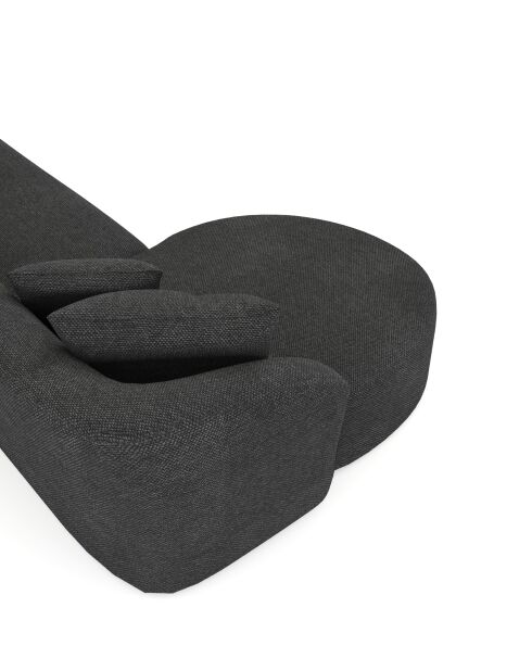 EMY linkes Ecksofa aus anthrazitgrauem Webstoff - 300x155x77