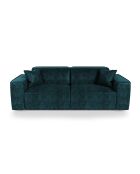 3-zitsbank met 2 sierkussens RUBEN Velvet Peacock blauw - 232x95x78