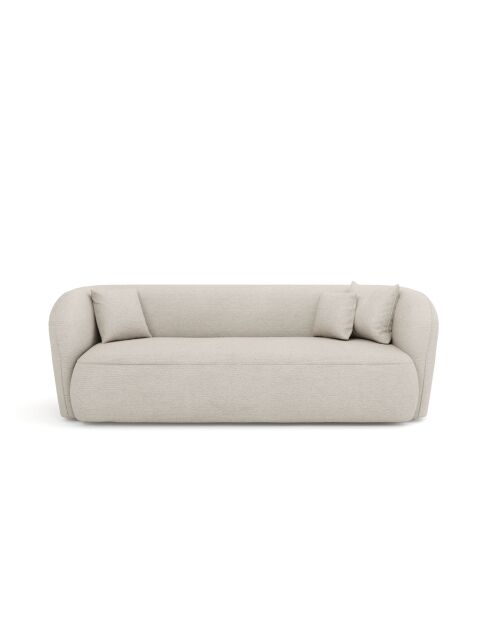 EMY 3-Sitzer-Sofa Cremefarbener Webstoff - 205x88x77