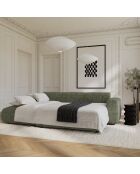 Sofá convertible gran angular izquierdo LIVA de terciopelo texturizado verde salvia - 283x180x73