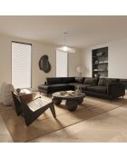 Divano grandangolare sinistro Mikael in pelle nera - 271x200x80