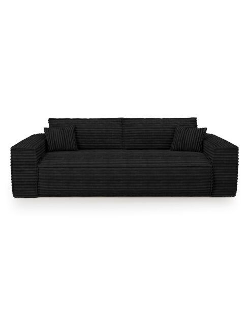 Express converteerbare slaapbank 160 cm RUBY corduroy XXL zwart - 236x100x80