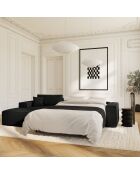 Linkerhoekbank converteerbaar expressmatras 140cm RUBY zwart corduroy - 320x165x80