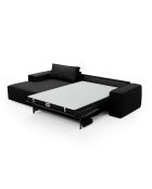 Linkerhoekbank converteerbaar expressmatras 140cm RUBY zwart corduroy - 320x165x80