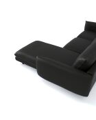 Divano ad angolo retto Isak in pelle nera - 235x92x85