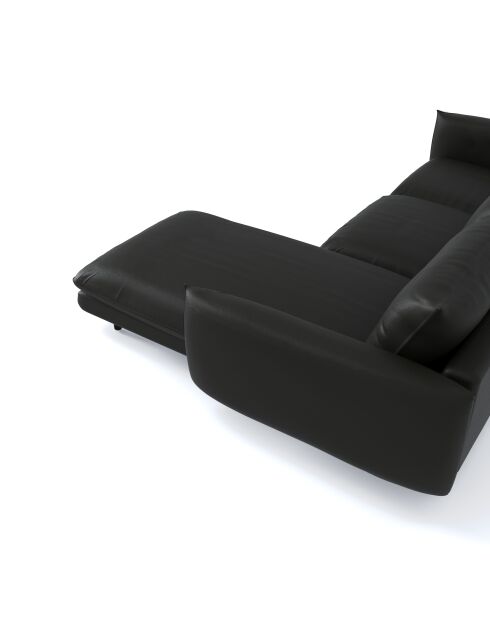 Divano ad angolo retto Isak in pelle nera - 235x92x85