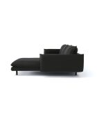 Divano ad angolo retto Isak in pelle nera - 235x92x85