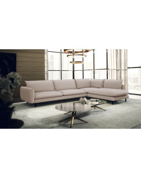 Isak großes rechtwinkliges Sofa sandbeige - 262x92x85