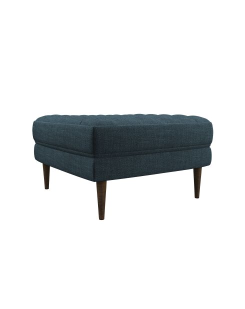 Pouf Jakob Tela tejida azul petróleo - 60x60x45
