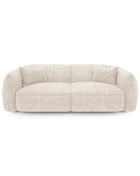 LIAM 4-Sitzer-Sofa aus cremefarbenem gewebtem Samt - 230x90x74
