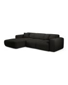 LIVA konvertierbares linkes Weitwinkelsofa aus geschlungenem Stoff Dunkles Anthrazit - 283x180x73