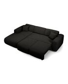 LIVA konvertierbares linkes Weitwinkelsofa aus geschlungenem Stoff Dunkles Anthrazit - 283x180x73