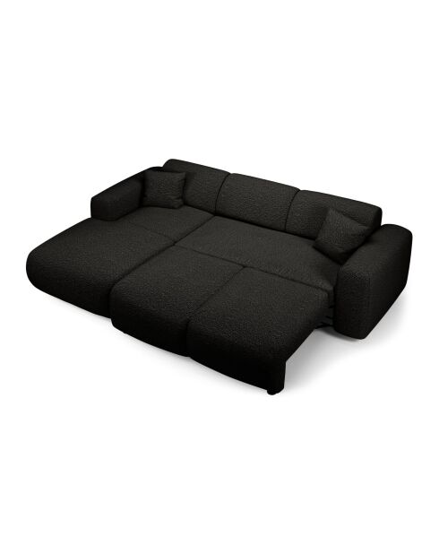 LIVA konvertierbares linkes Weitwinkelsofa aus geschlungenem Stoff Dunkles Anthrazit - 283x180x73