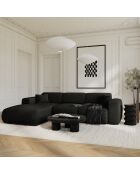 LIVA konvertierbares linkes Weitwinkelsofa aus geschlungenem Stoff Dunkles Anthrazit - 283x180x73