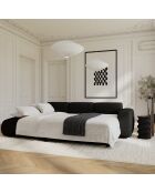 LIVA konvertierbares linkes Weitwinkelsofa aus geschlungenem Stoff Dunkles Anthrazit - 283x180x73