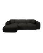 LIVA konvertierbares linkes Weitwinkelsofa aus geschlungenem Stoff Dunkles Anthrazit - 283x180x73
