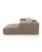 Omvormbare rechterhoekbank express Dunlopillo matras 140 cm NOVA beige getextureerd fluweel - 299x165x73