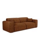 LIVA 4-Sitzer-Cabrio-Sofa aus braunem strukturiertem Samt - 240x97x73