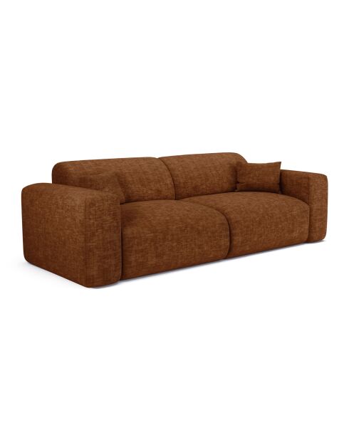 LIVA 4-Sitzer-Cabrio-Sofa aus braunem strukturiertem Samt - 240x97x73