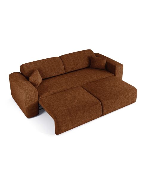 LIVA 4-Sitzer-Cabrio-Sofa aus braunem strukturiertem Samt - 240x97x73