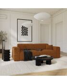 LIVA 4-Sitzer-Cabrio-Sofa aus braunem strukturiertem Samt - 240x97x73