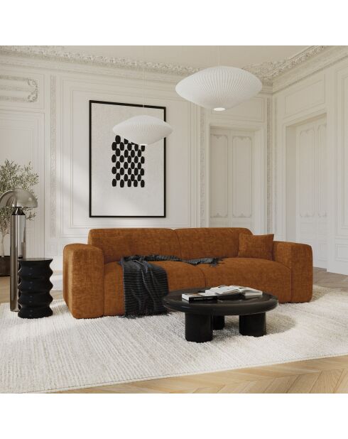 LIVA 4-Sitzer-Cabrio-Sofa aus braunem strukturiertem Samt - 240x97x73