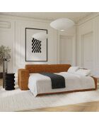 LIVA 4-Sitzer-Cabrio-Sofa aus braunem strukturiertem Samt - 240x97x73