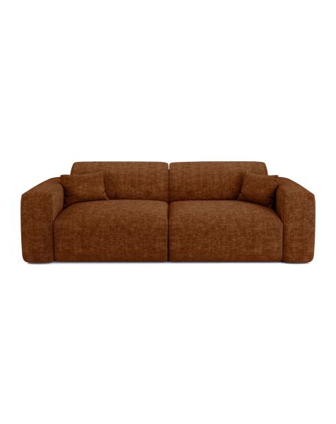 LIVA 4-Sitzer-Cabrio-Sofa aus braunem strukturiertem Samt - 240x97x73