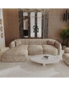 LIAM Ecksofa für links, beiger, verwitterter Samt, 272 x 90 x 74