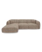 LIAM Ecksofa für links, beiger, verwitterter Samt, 272 x 90 x 74