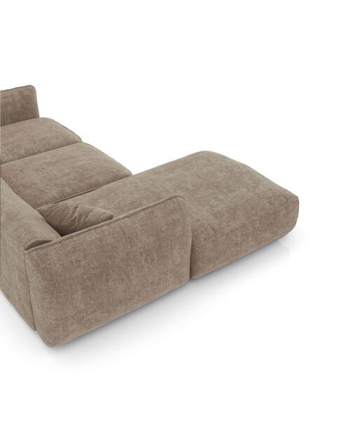 LIAM Ecksofa für links, beiger, verwitterter Samt, 272 x 90 x 74