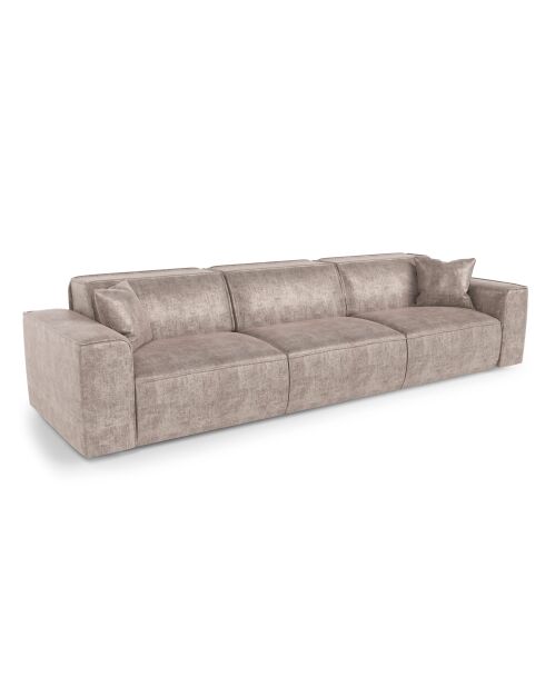 5-Sitzer-Sofa mit 2 dekorativen Kissen RUBEN Velours Taupe - 323x95x78