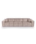 5-Sitzer-Sofa mit 2 dekorativen Kissen RUBEN Velours Taupe - 323x95x78